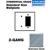 Leviton S1426-N Wallplate 2-Gang 1-Decora 1-Blank Standard Size 302 Stainless Steel - Stainless Steel (Pkg of...