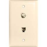 Combination Phone/CATV Jack Lt. Almond Lt Almond (Pkg of 25)
