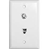 Combination Phone/CATV Jack White (Pkg of 25)